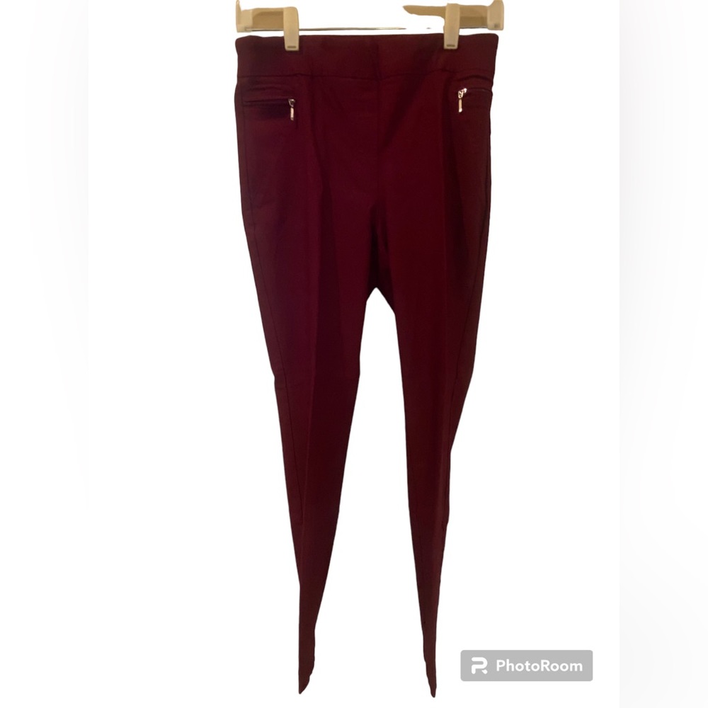 SoHo Bordeaux Color Cropped Stretch Skinny Slacks